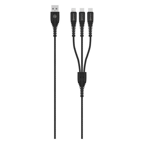 Amplify Linked Series 3-in-1 Charge Cable Black AMP-20005-BK