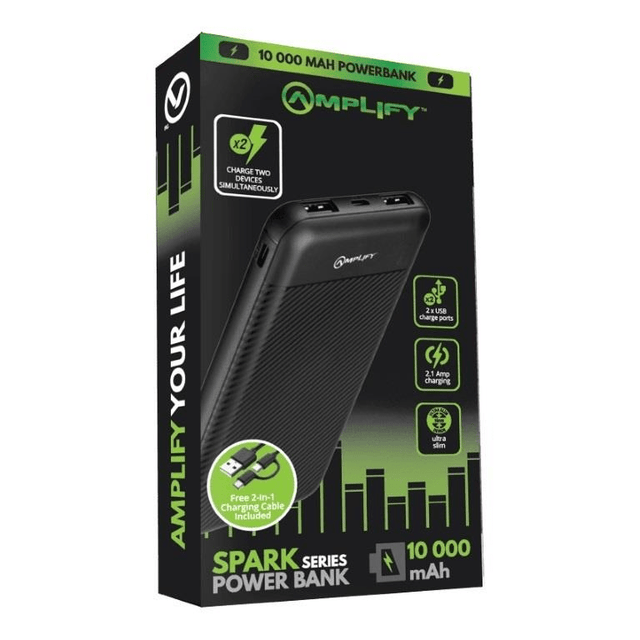 Amplify Spark Series 10000mAh Powerbank AMP-9000-BKGR(V2)