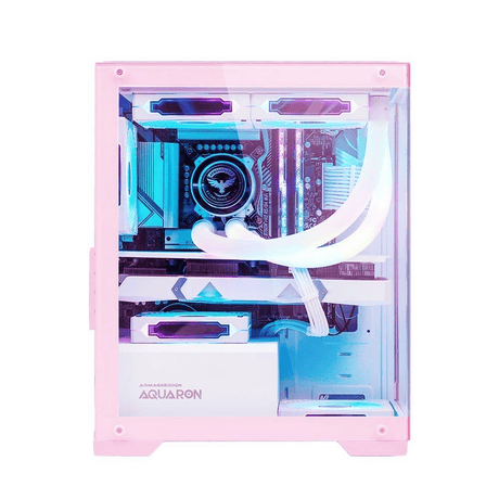 Armaggeddon Aquaron MicroATX Gaming Case - Pink AQUARONPNK