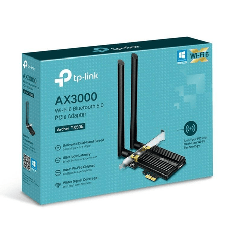 TP-Link Archer TX50E AX3000 Wi-Fi 6 and Bluetooth 5.0 PCIe Adapter