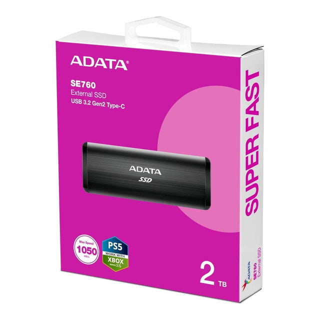 ADATA SE760 2TB Type-C 3.2 External SSD Black ASE760-2TU32G2-CBK