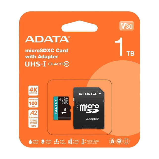 ADATA 1TB MicroSDXC Memory Card AUSDX1TUI3V30SA2-RA1