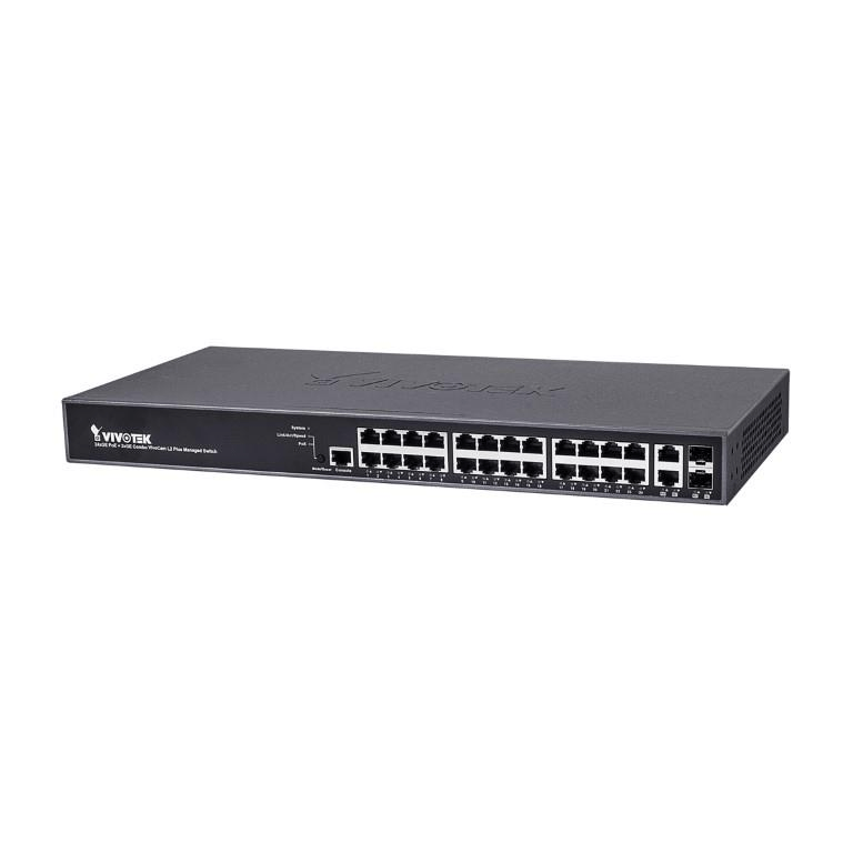 Vivotek VivoCam 24-port PoE Gigabit L2+ Managed Switch with 2x Gigabit Combo Ports AW-GEV-267A-370