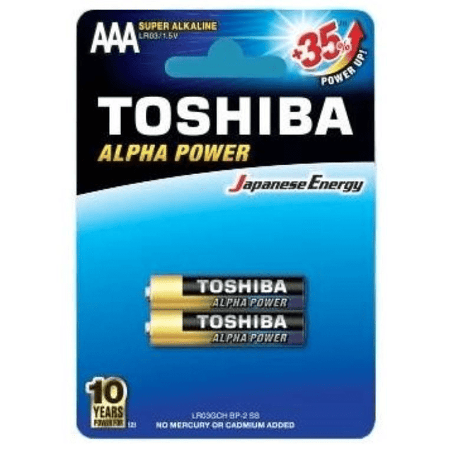 Toshiba Alpha Power Alkaline AAA Batteries 2-pack BA-TO-APAAA2