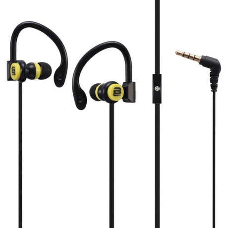 Bounce Break Series Hook-on In-Ear Earphones Black-Yellow BO-1004-BKYL