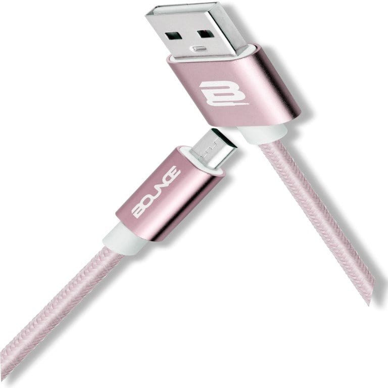 Bounce Cord Series USB-A to Micro USB Charging and Data Cable 1.2m Rose Gold BO-20007-GD