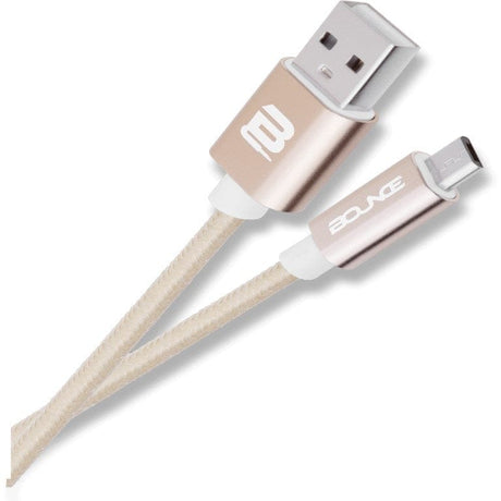 Bounce Cord Series USB-A to Micro USB Charging and Data Cable 2m Champagne Gold BO-20008-GD