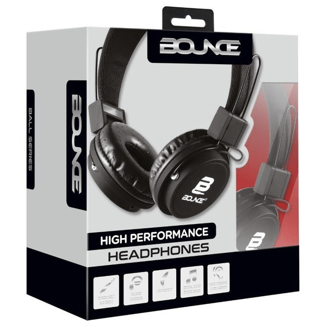 Bounce Ball Series 3.5mm Wired Headset Black BO-2003-BK