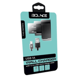 Bounce Tag Series USB-A Wall Charger with Charge Cable BO-5004-BK