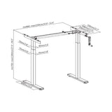 LinkQnet Manually Adjustable Sit-Stand Desk Frame BRK-N08-22D-B