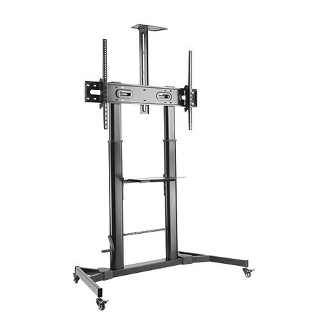 Lumi Large Screen Telescopic Height-Adjustable Steel TV Cart with Crank Handle BRK-TTL03H-610TW