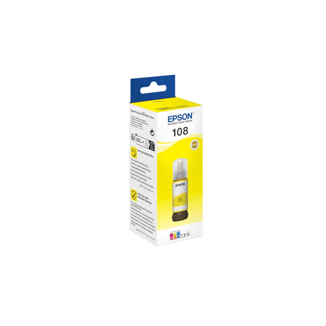 Epson 108 Ink Bottle Yellow EcoTank Original 70ml Single-pack C13T09C44A