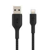 Belkin BoostCharge 1m Braided Lightning to USB A Cable - Black CAA002BT1MBK