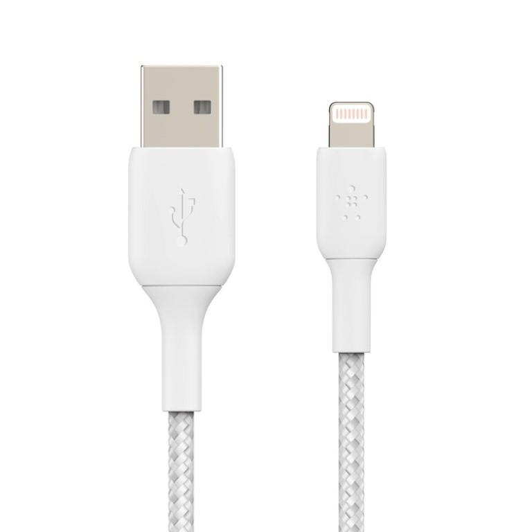 Belkin BoostCharge Lightning to USB Type-A 2m Braided Cable White CAA002BT2MWH