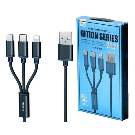 Remax Gition RC-131TH 1m 3-in-1 Charging Cable Blue CAB-3IN1-RC-131