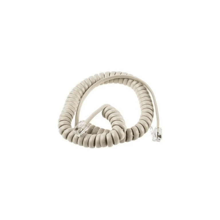 LinkQnet RJ11 Curly Telephone Cable Cream CAB-TEL-CURLY-RJ11-C