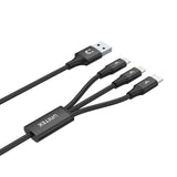 Unitek 1m 3-in-1 USB-A to USB-C Lightning Multi Charging Cable CAB-USB-3IN1-U