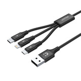 Unitek 1m 3-in-1 USB-A to USB-C Lightning Multi Charging Cable CAB-USB-3IN1-U