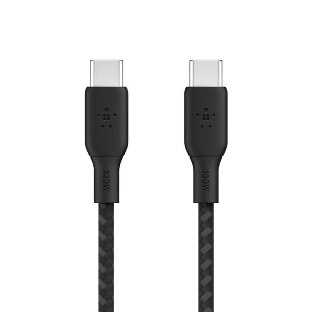 Belkin BoostCharge 100W PD USB Type-C to USB Type-C 2m Braided Cable Black CAB014BT2MBK