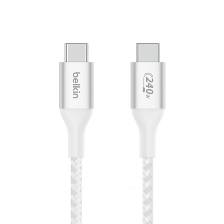 Belkin BoostCharge 240W PD USB Type-C to USB Type-C 1m Braided Cable White CAB015BT1MWH