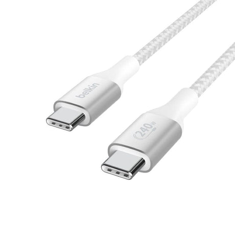 Belkin BoostCharge 240W PD USB Type-C to USB Type-C 1m Braided Cable White CAB015BT1MWH