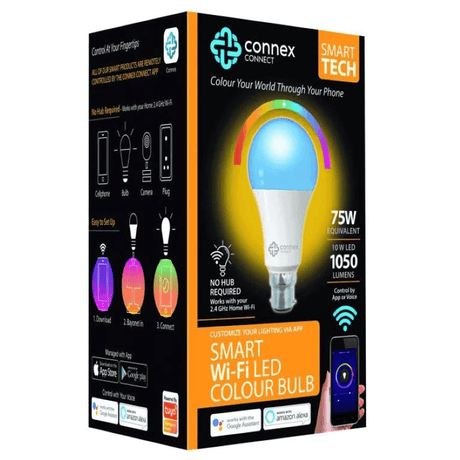 Connex Smart WiFi 10W LED RGB B22 Bayonet Bulb White CC-L1003