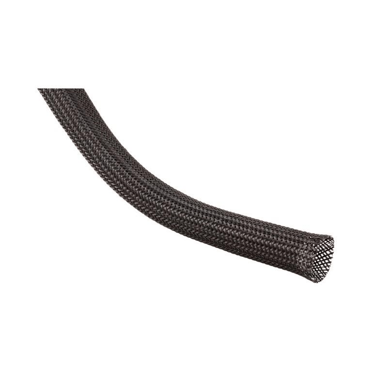 Techflex 12.7mm x 1m Fray Resistant Scissor Cut Expandable Braided Sleeving Black CCP0.50BK