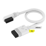 Corsair iCUE 200mm with 90° Straight Connectors Link Cable White 2-pack CL-9011131-WW