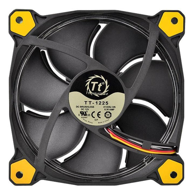 Thermaltake Riing 14 Computer Case Fan 140mm Black and Yellow 1400rpm CL-F039-PL14YL-A