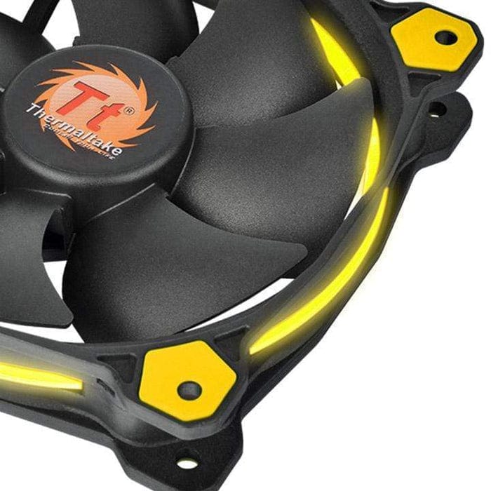 Thermaltake Riing 14 Computer Case Fan 140mm Black and Yellow 1400rpm CL-F039-PL14YL-A