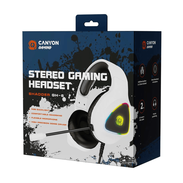 Canyon Shadder Wired Gaming Headset While CND-SGHS6W