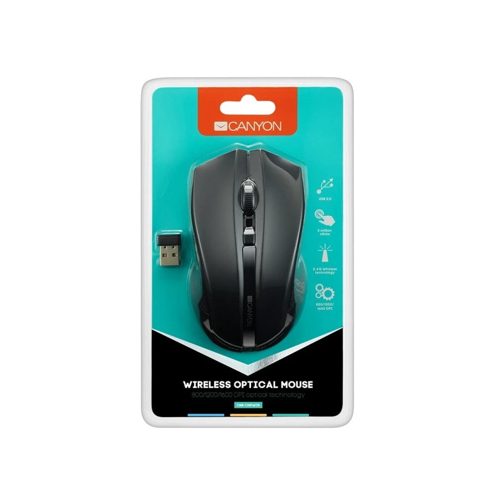 Canyon Wireless Optical Mouse Black CNE-CMSW05B