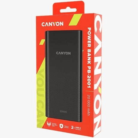 Canyon PB-2001 20000mAh Dual USB Power Bank Black CNE-CPB2001B