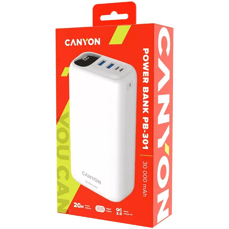 Canyon PB-301 30000mAh Powerbank White CNE-CPB301W