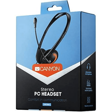 Canyon HS-01 Wired Headset with Microphone Black and Orange CNS-CHS01BO