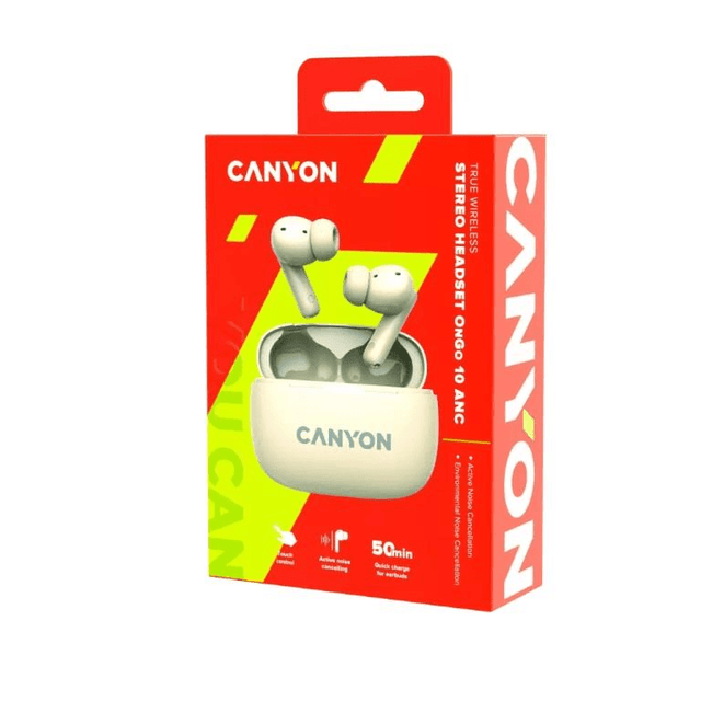 Canyon OnGo TWS-10 ANC Bluetooth Headsets Beige CNS-TWS10BG