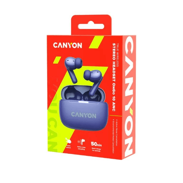 Canyon OnGo TWS-10 ANC Bluetooth Headset Purple CNS-TWS10PL