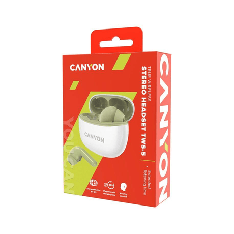 Canyon TWS-5 Wireless Bluetooth In-ear Headset Green CNS-TWS5GR