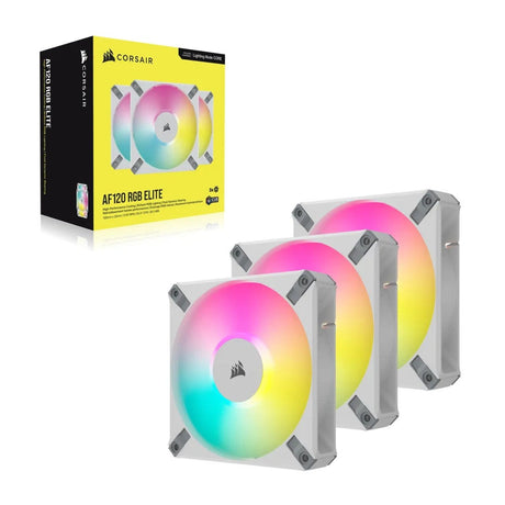 Corsair iCUE AF120 RGB ELITE 120mm PWM Triple Fan Kit White CO-9050158-WW