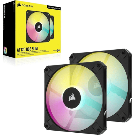 Corsair iCUE AF120 RGB Slim 120mm PC Case Fan 2-pack Black CO-9050163-WW