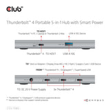 Club 3D Certified Thunderbolt 4 Portable 5-in-1 Hub with Smart Power CSV-1580-CLUB3D