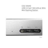 Club 3D USB 3.2 Gen 1 4K UHD at 30Hz Mini Docking Station Ultra Slim Design CSV-3104D