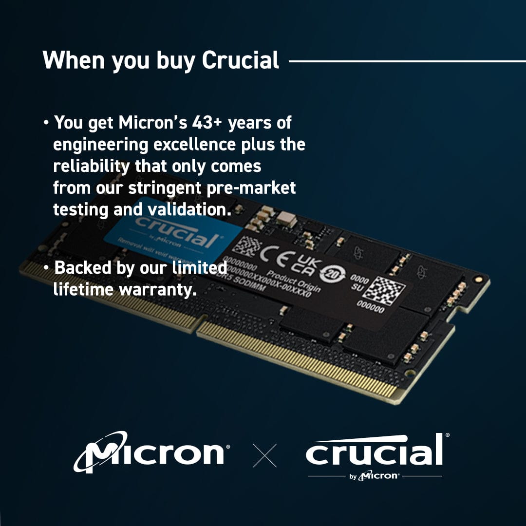 Crucial CT16G56C46S5 Memory Module 16GB 1 x 16GB DDR5 5600MHz ECC