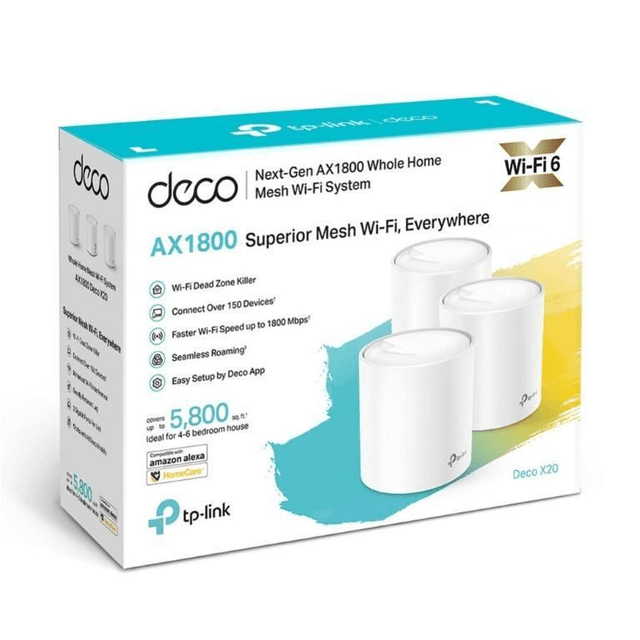 TP-Link Deco X20(3-pack) X20 AX1800 Whole Home Mesh Wi-Fi 6 System