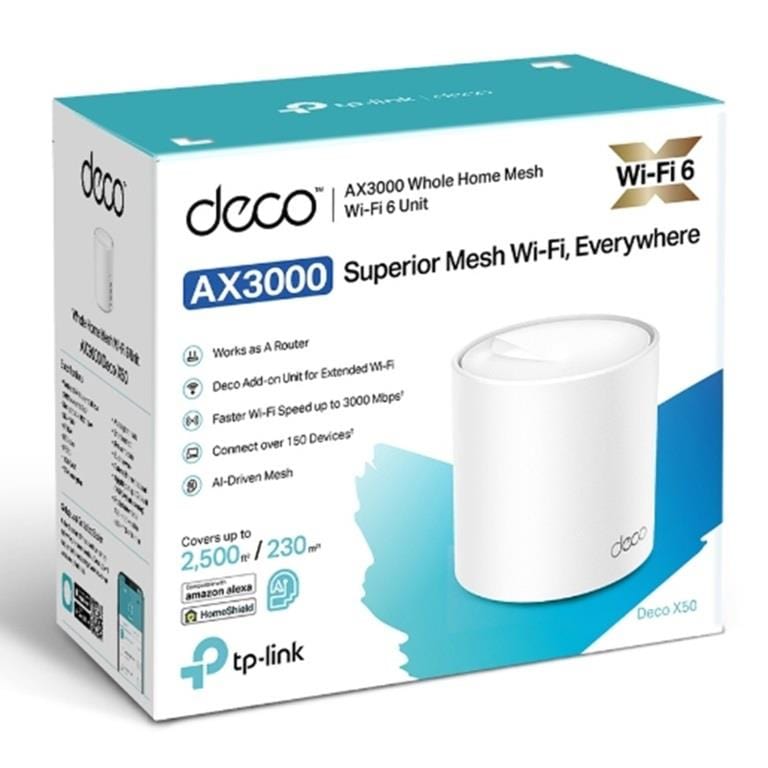 TP-Link Deco X50(1-pack) AX3000 Whole Home Mesh Wi-Fi 6 System