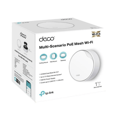 TP-Link Deco X50-PoE(1-pack) AX3000 Whole Home Mesh Wi-Fi 6 System with PoE