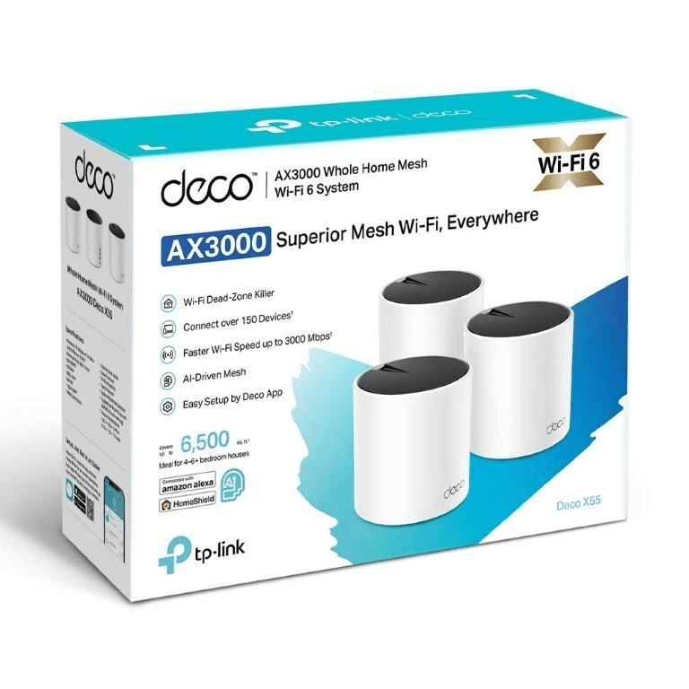 TP-Link Deco X55(3-pack) AX3000 Whole Home Mesh Wi-Fi 6 System