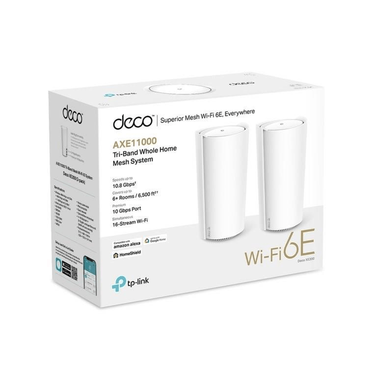 TP-Link Deco XE200(2-pack) AXE11000 Whole Home Mesh Wi-Fi 6E System