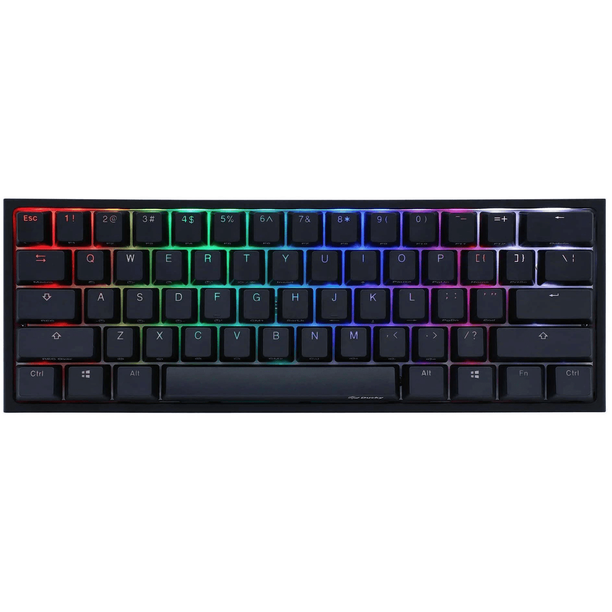 Ducky One 2 Pro Mini 60 Cherry MX Red Linear Mechanical Wired Gaming Keyboard - Black DKON2061ST-RUSPDAZT2