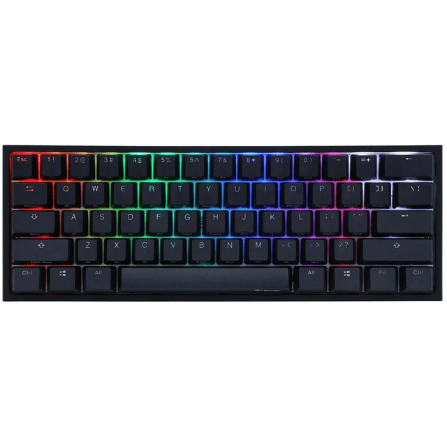 Ducky One 2 Pro Mini 60 Cherry MX Red Linear Mechanical Wired Gaming Keyboard - Black DKON2061ST-RUSPDAZT2